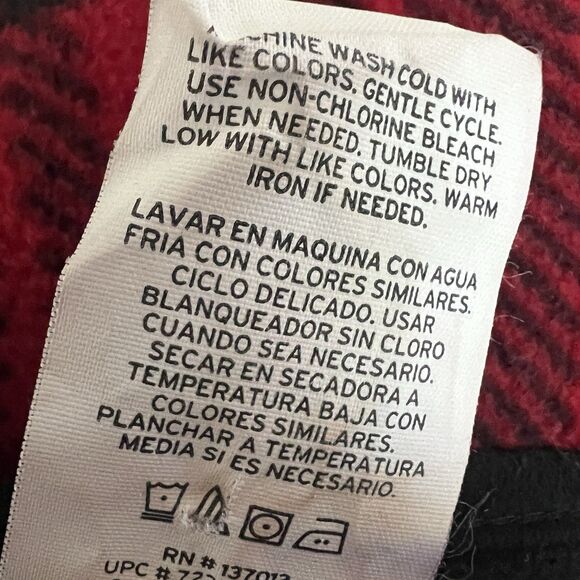 Woolrich Red & Black Plaid Super Soft Luxurious Fleece Style Wrap - One Size - Picture 8 of 8